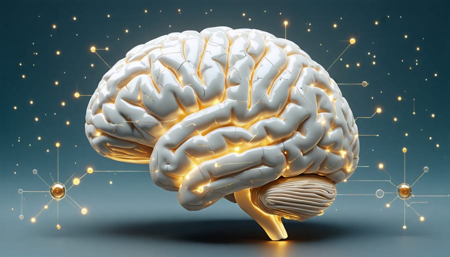 Scientific visualization of CBD interaction with brain's endocannabinoid system
