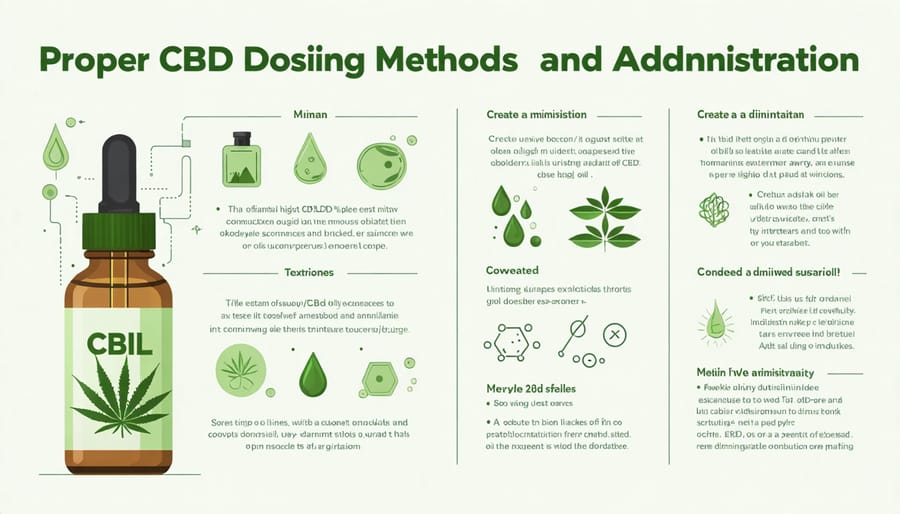 Visual guide demonstrating different CBD oil dosage methods and administration techniques