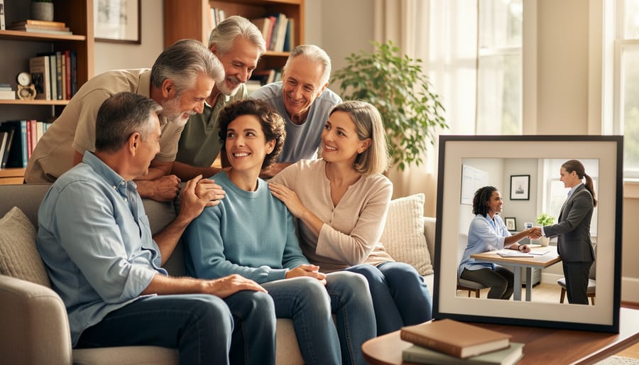 Two people in supportive conversation on park bench